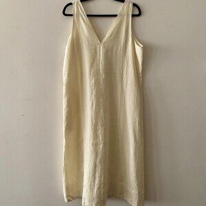 NWT Everlane The Linen V-Neck Midi Dress Size 6